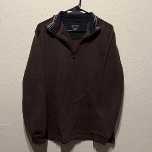 Arrow Quarter Zip Pullover Brown Collar Knit Sweatshirt Sweater Winter Autumn